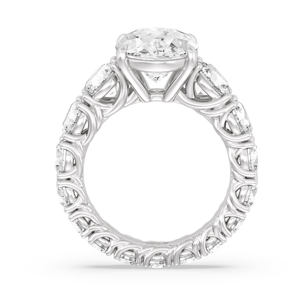 The Upper West Side Ring with Oval Cut Diamond in 14KT Platinum view 3