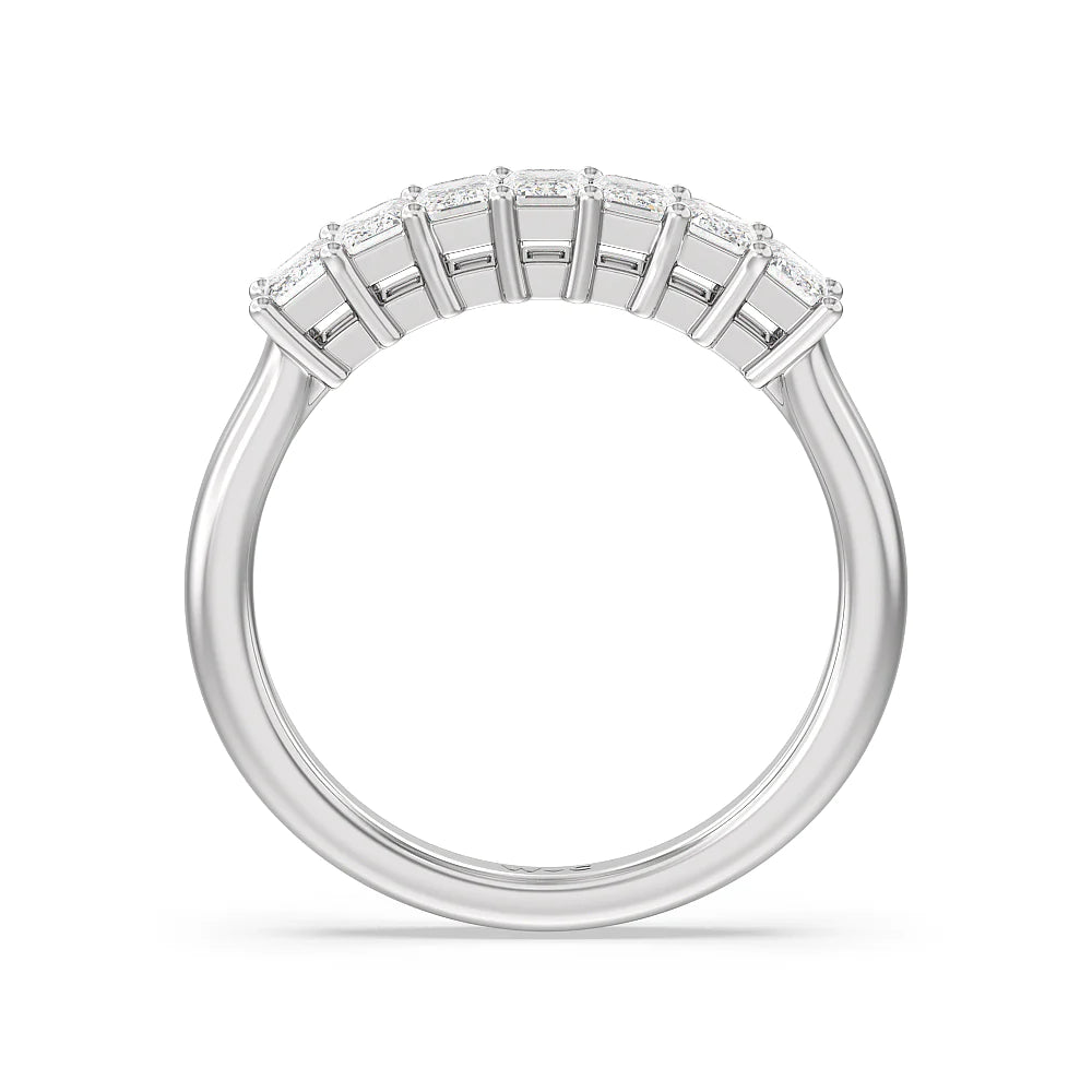Seven Stone Emerald Cut Diamond Ring (E+ VS+) with Platinum / Lab / 1 Cut Diamond in 14KT Platinum / Lab / 1 view 2