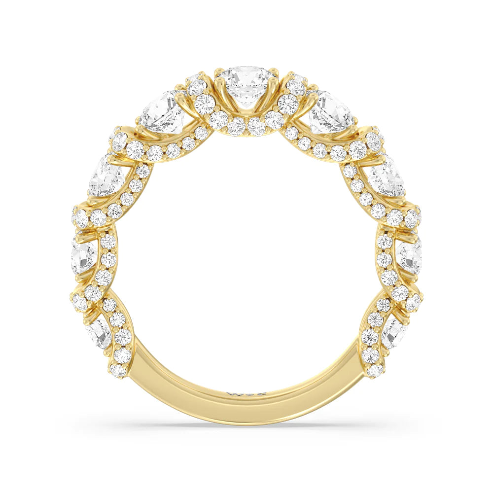 The Fulton Anniversary Ring (E+ VS+) with 18KT Yellow Gold / Natural / 2 1/2 Cut Diamond in 14KT Yellow Gold / Natural / 2 1/2 view 5