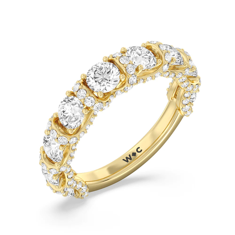 The Fulton Anniversary Ring (E+ VS+) with 18KT Yellow Gold / Natural / 2 1/2 Cut Diamond in 14KT Yellow Gold / Natural / 2 1/2 view 6