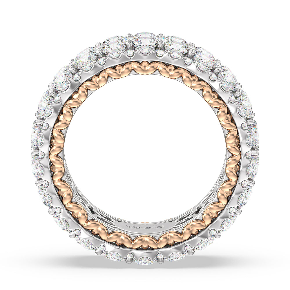 The Moxy Eternity Ring (E+ VS+) with 18KT White & Rose Gold / Lab / 6 3/8 Cut Diamond in 14KT White & Rose Gold / Lab / 6 3/8 view 3
