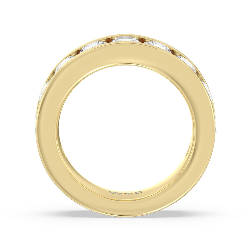 Round Brilliant Cut Diamond Channel Set Band (F/G SI+) with 18KT Yellow Gold / Natural / 3 Cut Diamond in 14KT Yellow Gold / Natural / 3 view 4