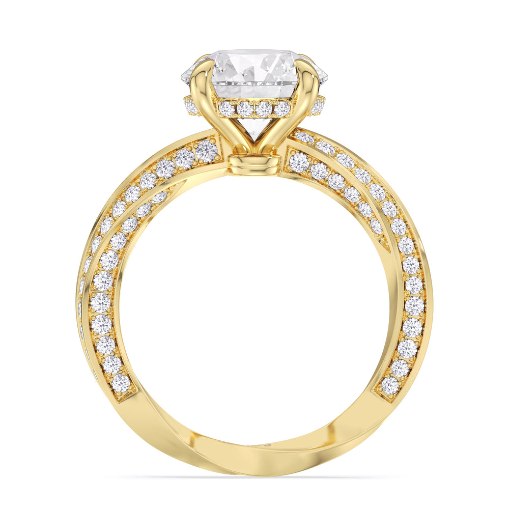 The Bond Engagement Ring with Round Cut Diamond in 14KT Yellow Gold view 3