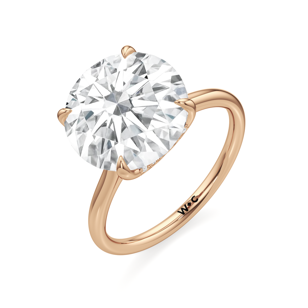 The Cassatt Solitaire Engagement Ring with Round Cut Diamond in 14KT Rose Gold view 4