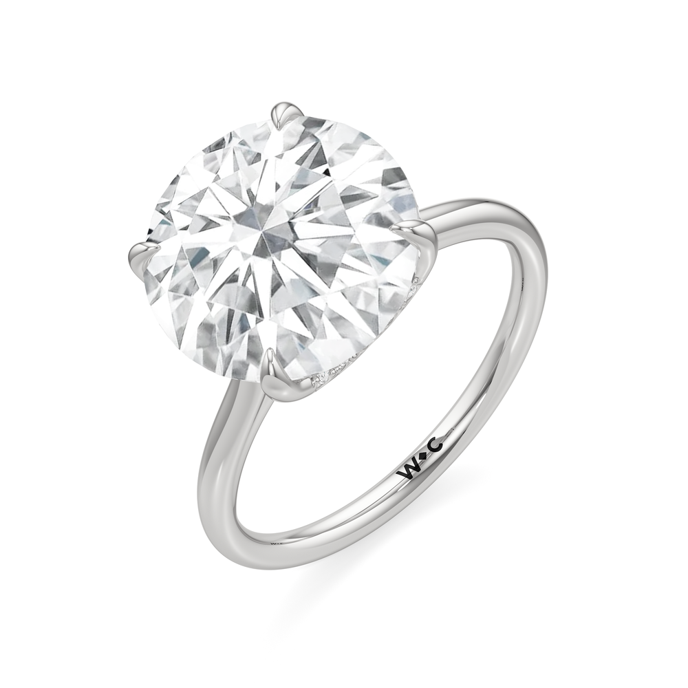 The Cassatt Solitaire Engagement Ring with Round Cut Diamond in 14KT Platinum view 4
