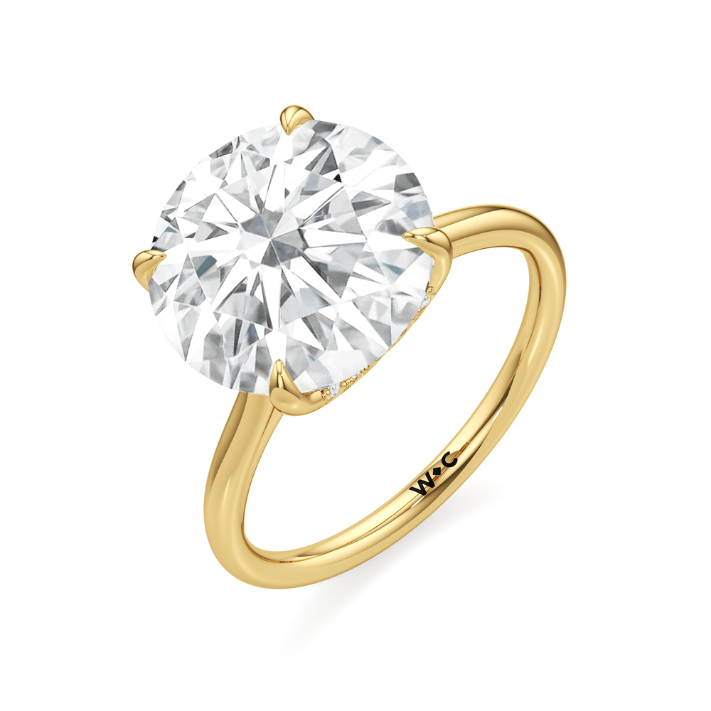 The Cassatt Solitaire Engagement Ring with Round Cut Diamond in 14KT Yellow Gold view 4