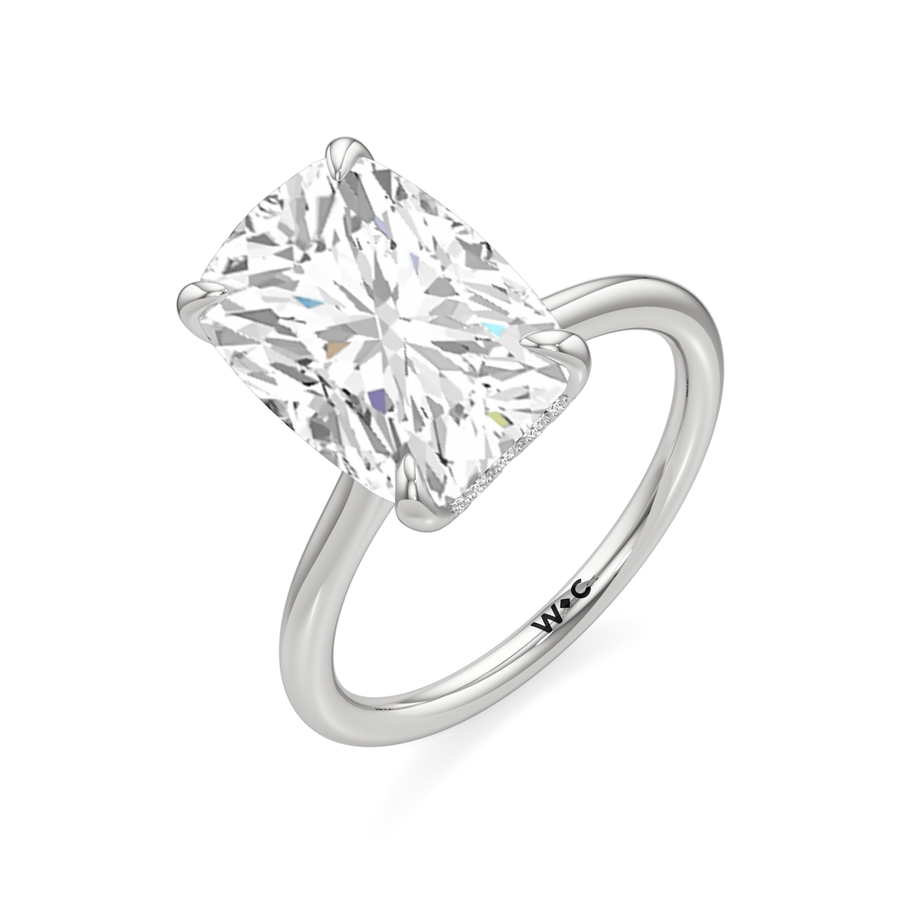 The Cassatt Solitaire Engagement Ring with Elongated Cushion Cut Diamond in 14KT Platinum view 4