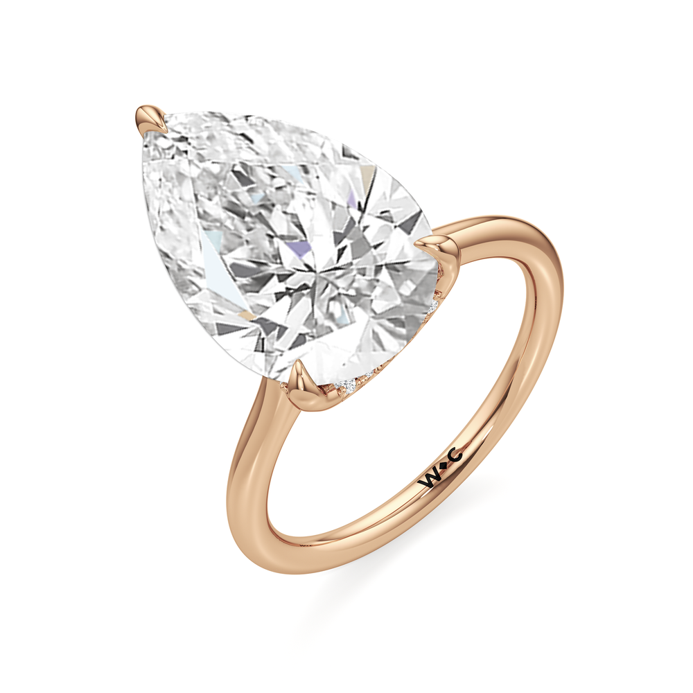 The Cassatt Solitaire Engagement Ring with Pear Cut Diamond in 14KT Rose Gold view 4
