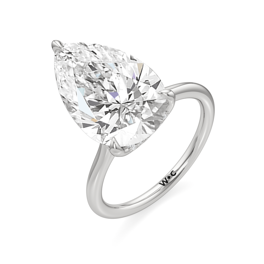 The Cassatt Solitaire Engagement Ring with Pear Cut Diamond in 14KT Platinum view 4