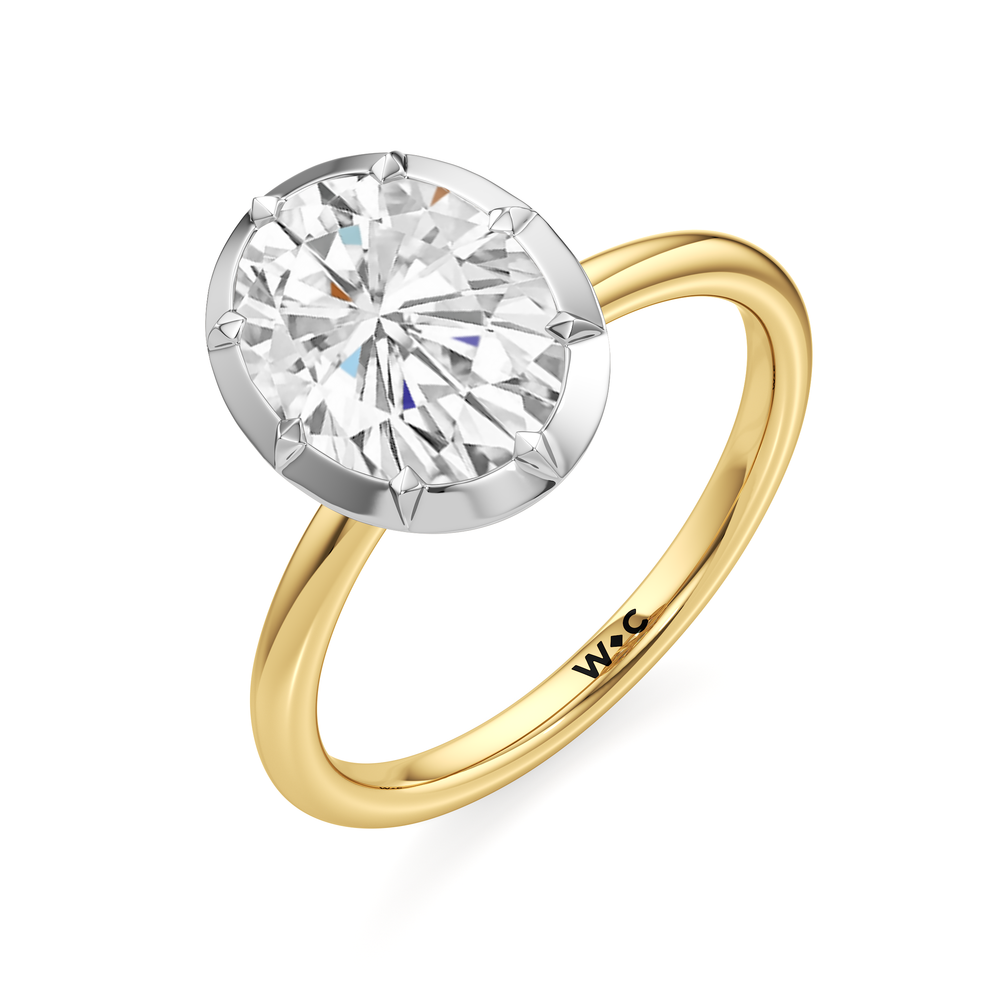 Oval Cut The Solenne Engagement Ring with Lab Grown Diamond in 14KT Yellow & White Gold view 3