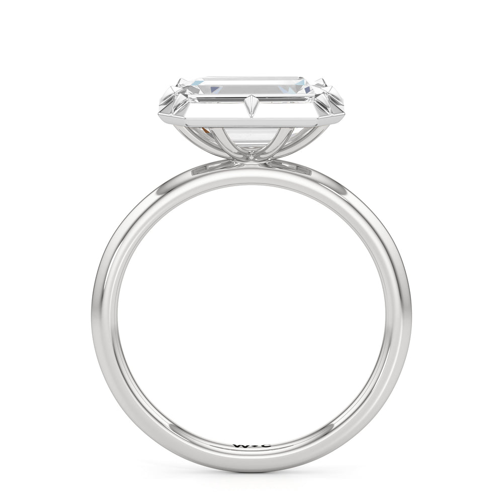 West Emerald Cut The Élodie Engagement Ring with Lab Grown Diamond in 14KT Platinum view 2