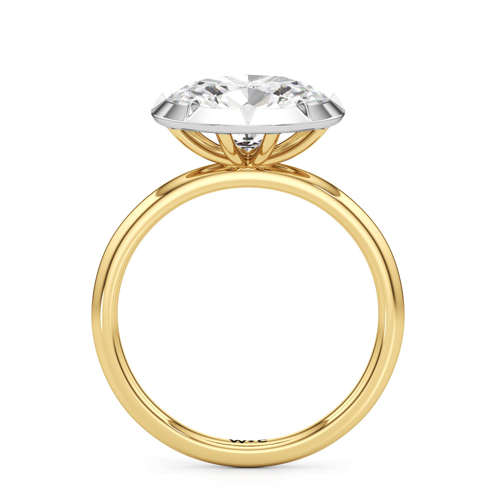 West Oval Cut The Élodie Engagement Ring with Lab Grown Diamond in 14KT Yellow & White Gold view 2