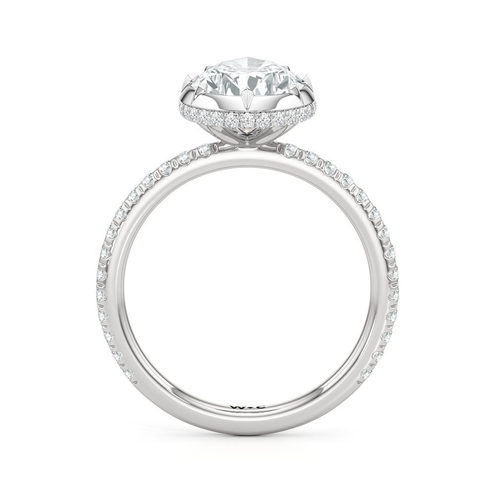 Pear Cut The Fleuron Engagement Ring with Lab Grown Diamond in 14KT Platinum view 3