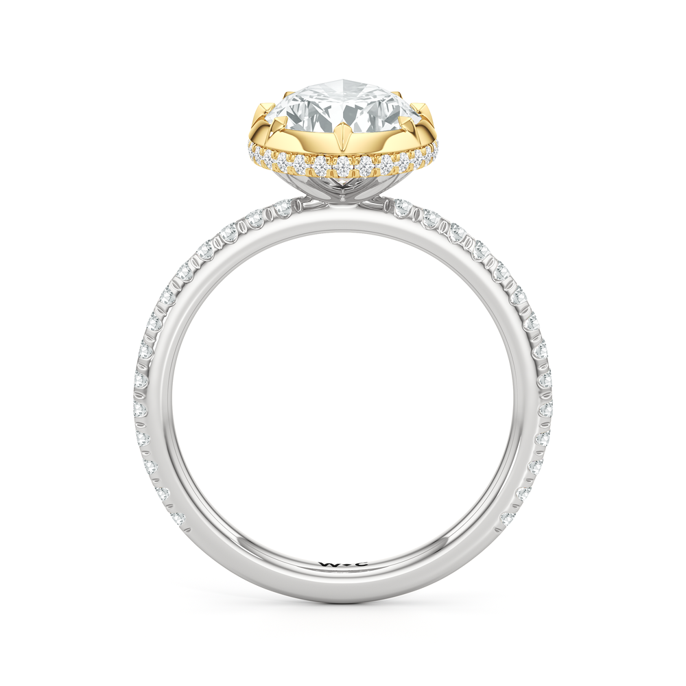 Pear Cut The Fleuron Engagement Ring with Lab Grown Diamond in 14KT White & Yellow Gold view 3