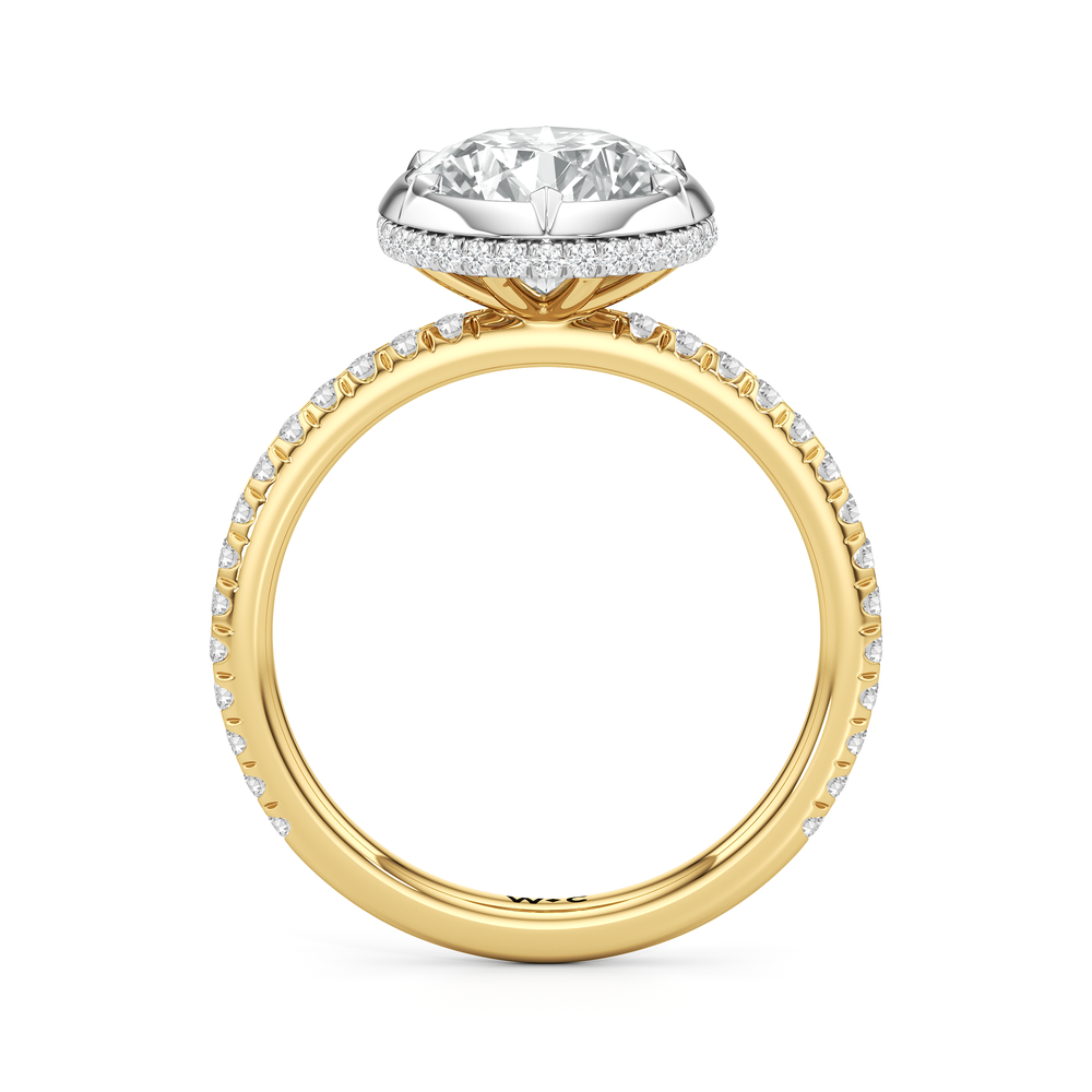 Round Cut The Fleuron Engagement Ring with Lab Grown Diamond in 14KT Yellow & White Gold view 3