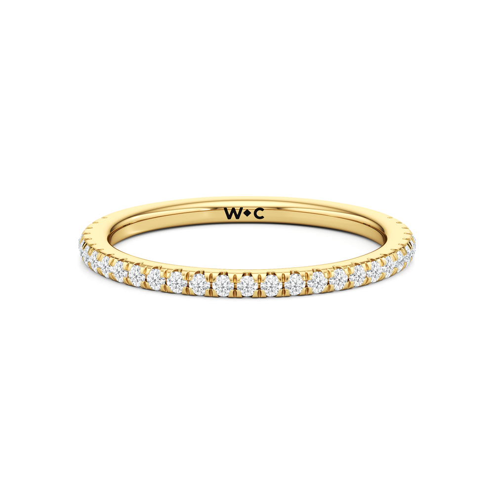 The Fleur Diamond Wedding Band with 18KT Yellow Gold Cut Diamond in 14KT Yellow Gold view 1