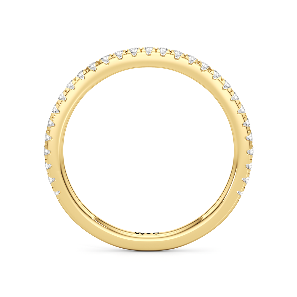 The Fleur Diamond Wedding Band with 18KT Yellow Gold Cut Diamond in 14KT Yellow Gold view 2