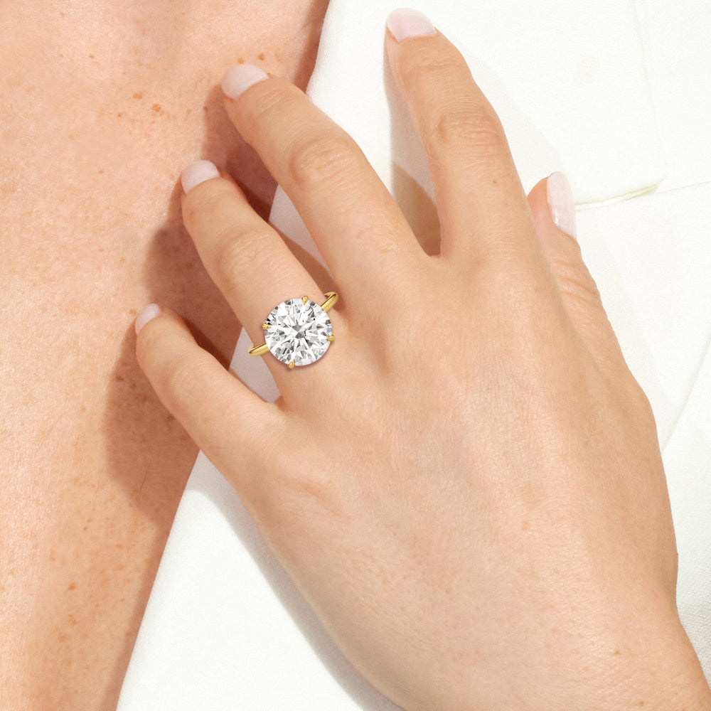 Model Wearing The Cassatt Solitaire Engagement Ring view