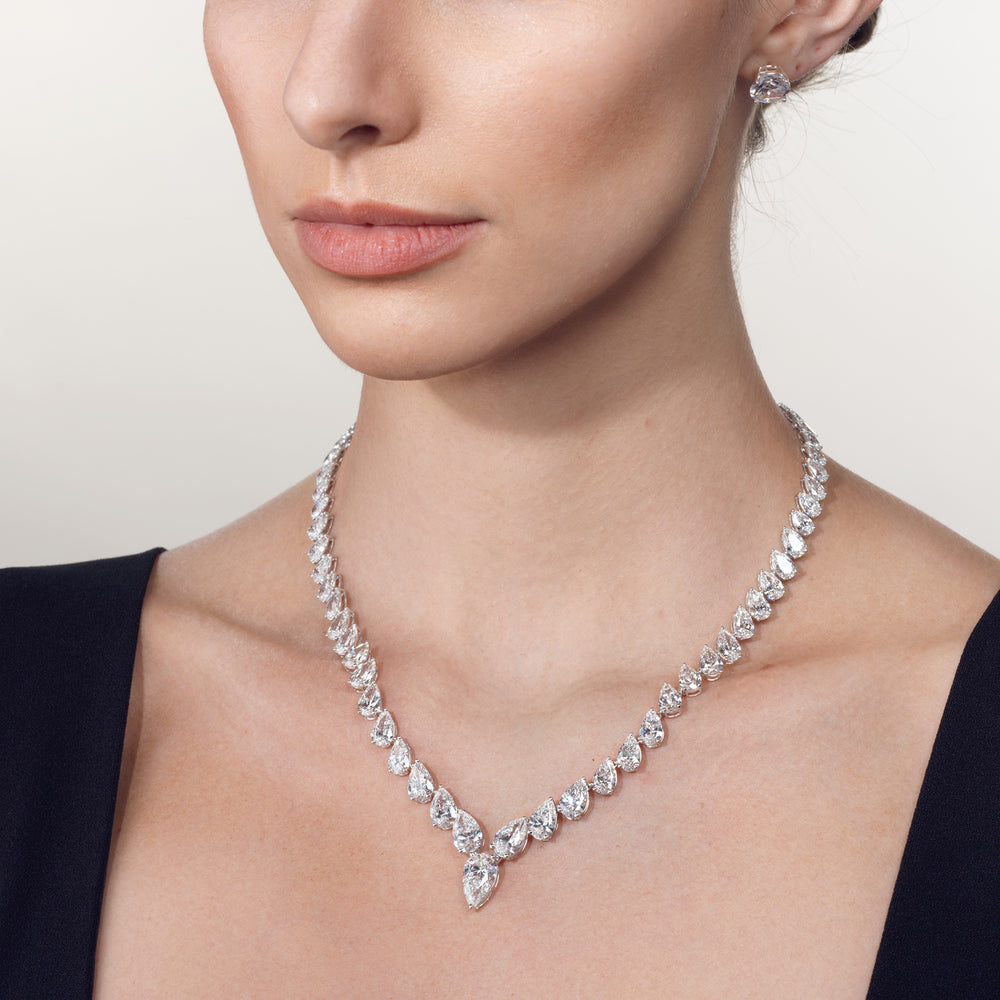 The Bradford Necklace with 18KT White Gold / Lab / 30 Cut Diamond in 14KT White Gold / Lab / 30 view 4