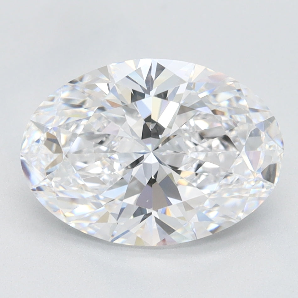 2.07 Carat Oval Lab Diamond with  Cut Diamond in 14KT  view 1