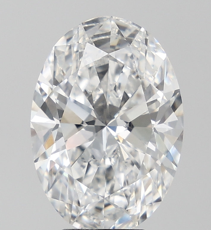 5.0 Carat Oval Lab Diamond with  Cut Diamond in 14KT  view 1