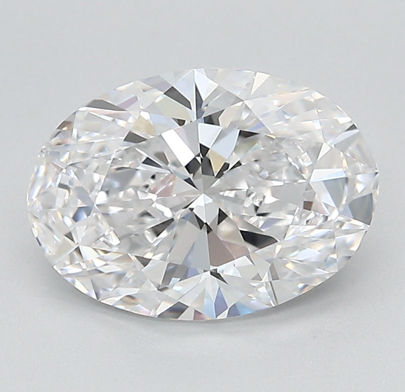 2.0 Carat Oval Lab Diamond with  Cut Diamond in 14KT  view 1