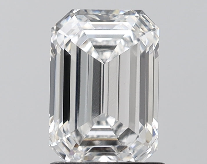 1.5 Carat Emerald Lab Diamond with  Cut Diamond in 14KT  view 1