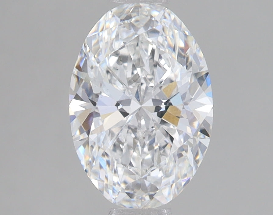 1.42 Carat Oval Lab Diamond with  Cut Diamond in 14KT  view 1