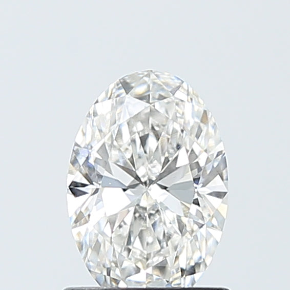 1.01 Carat Oval Lab Diamond with  Cut Diamond in 14KT  view 1
