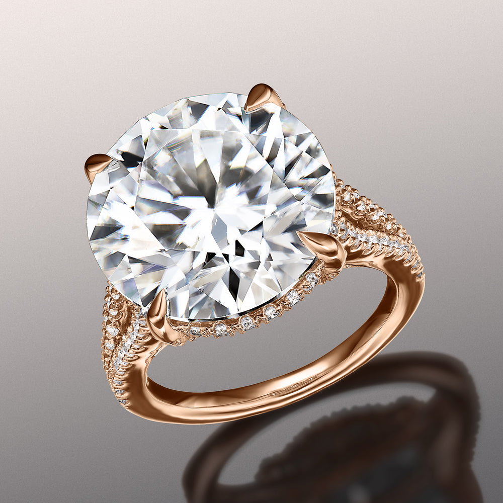 Round Cut The Signac Ring with Lab Grown Diamond in 14KT Rose Gold view 3