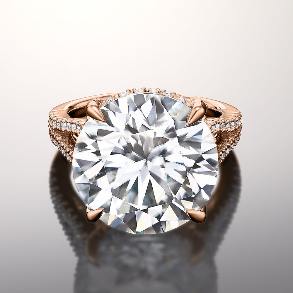 Round Cut The Signac Ring with Lab Grown Diamond in 14KT Rose Gold view 1