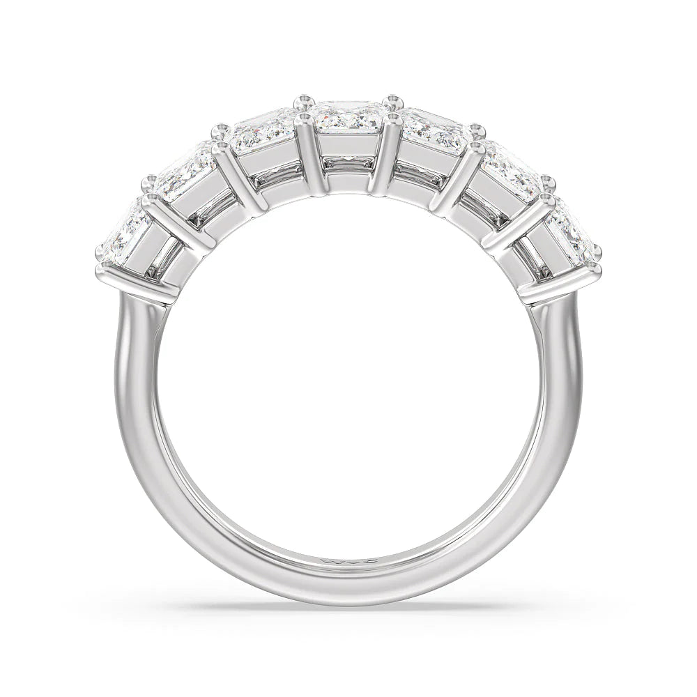Seven Stone Emerald Cut Diamond Ring (E+ VS+) with Platinum / Lab / 2 Cut Diamond in 14KT Platinum / Lab / 2 view 2