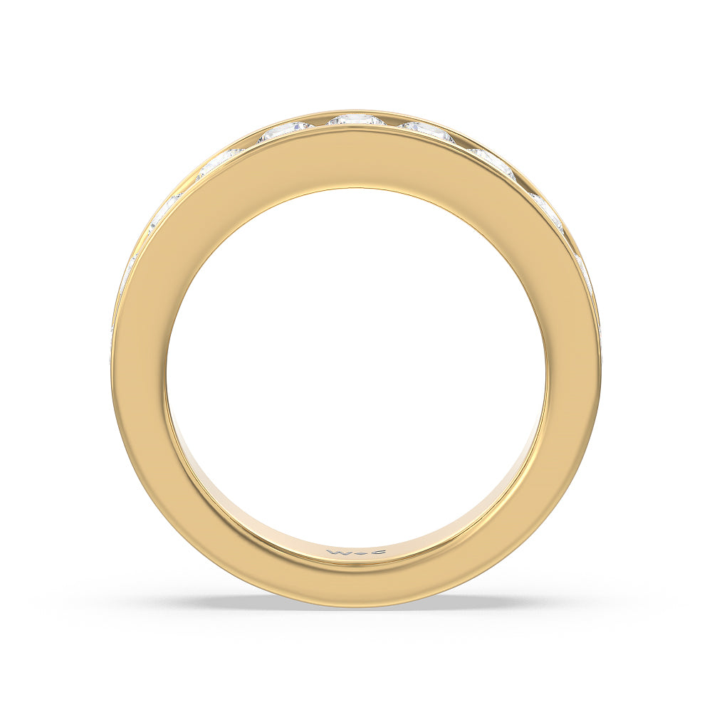 Round Brilliant Cut Diamond Channel Set Band (F/G SI+) with 18KT Yellow Gold / Natural / 1 1/2 Cut Diamond in 14KT Yellow Gold / Natural / 1 1/2 view 4