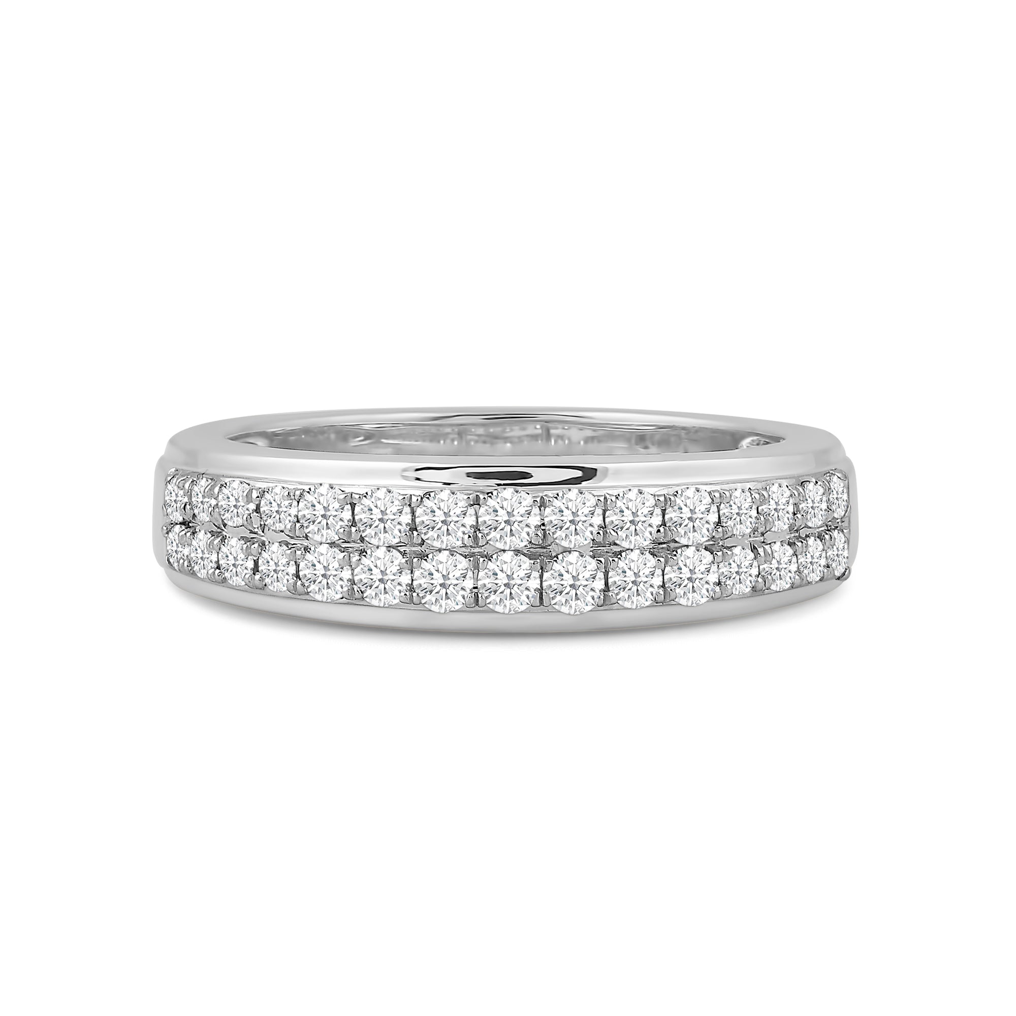 Two Row Pave Classic Diamond Ring With Clarity