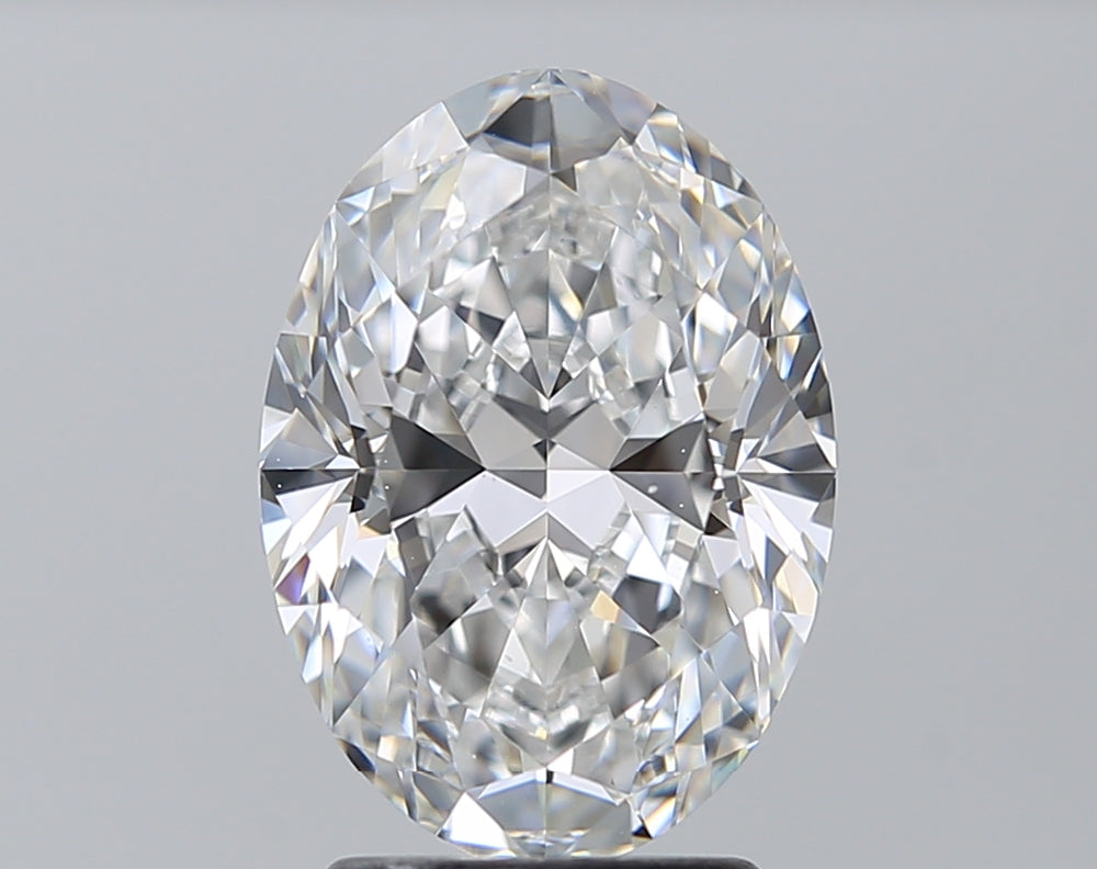 2.61 Carat Oval Natural Diamond with  Cut Diamond in 14KT  view 1