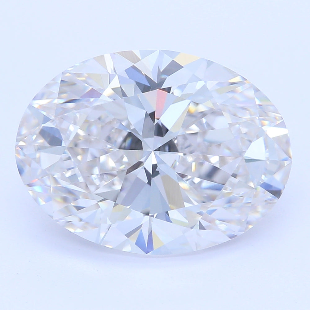 3.3 Carat Oval Lab Diamond with  Cut Diamond in 14KT  view 1