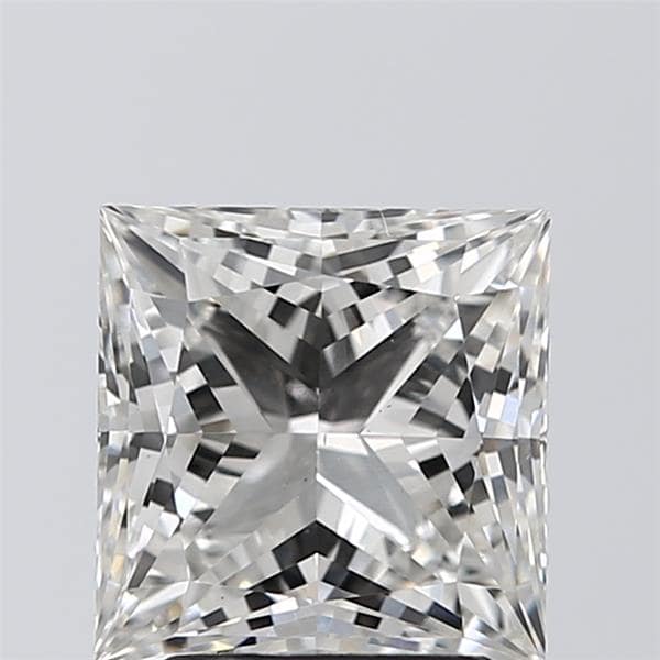 2.57 Carat Princess Lab Diamond with  Cut Diamond in 14KT  view 1