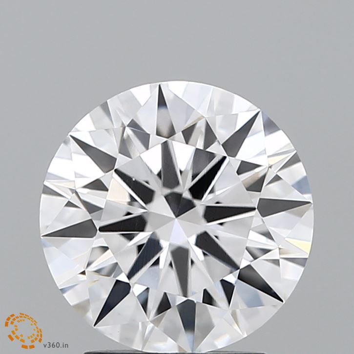 2.5 Carat Round Lab Diamond with  Cut Diamond in 14KT  view 1