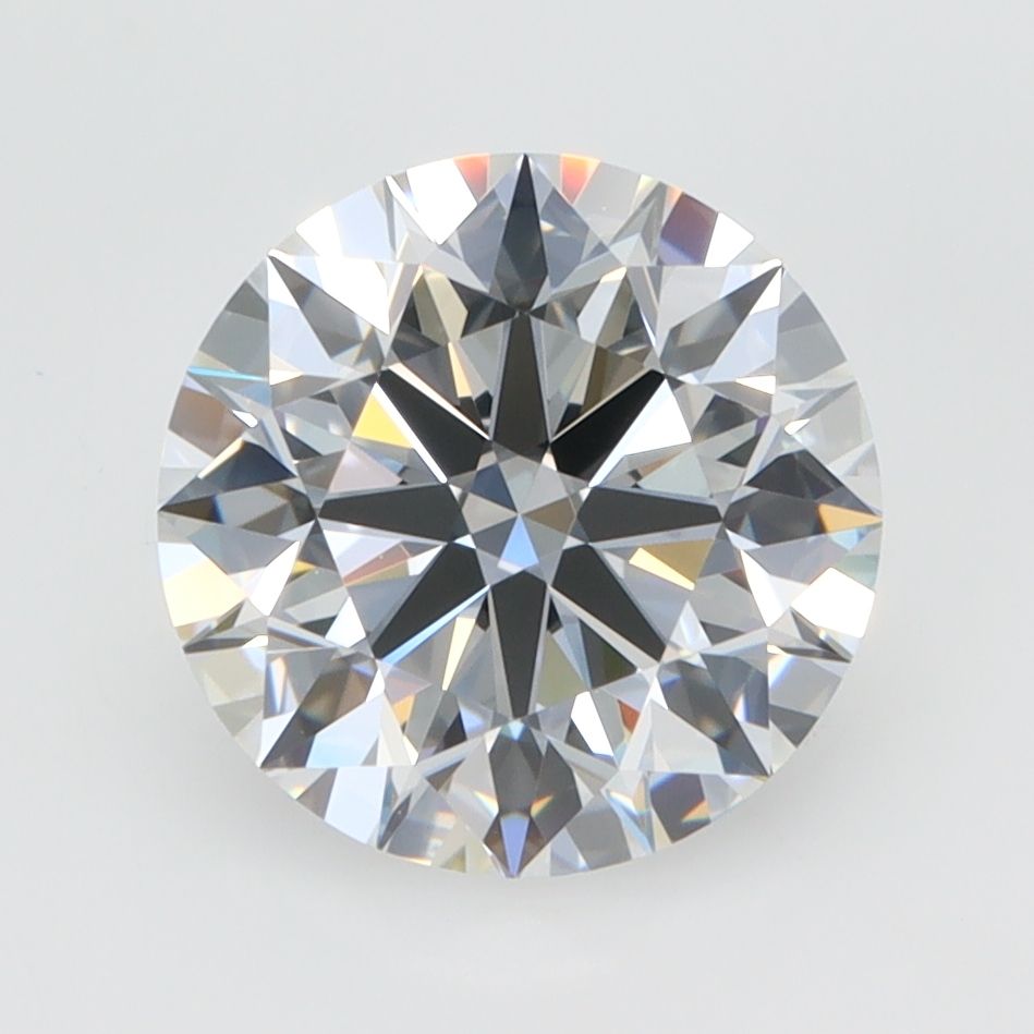 2.42 Carat Round Lab Diamond with  Cut Diamond in 14KT  view 1