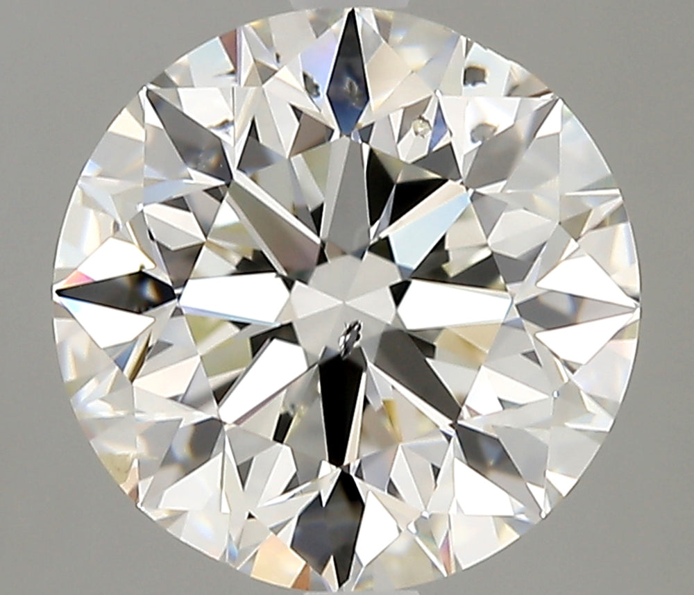 3.06 Carat Round Natural Diamond with  Cut Diamond in 14KT  view 1