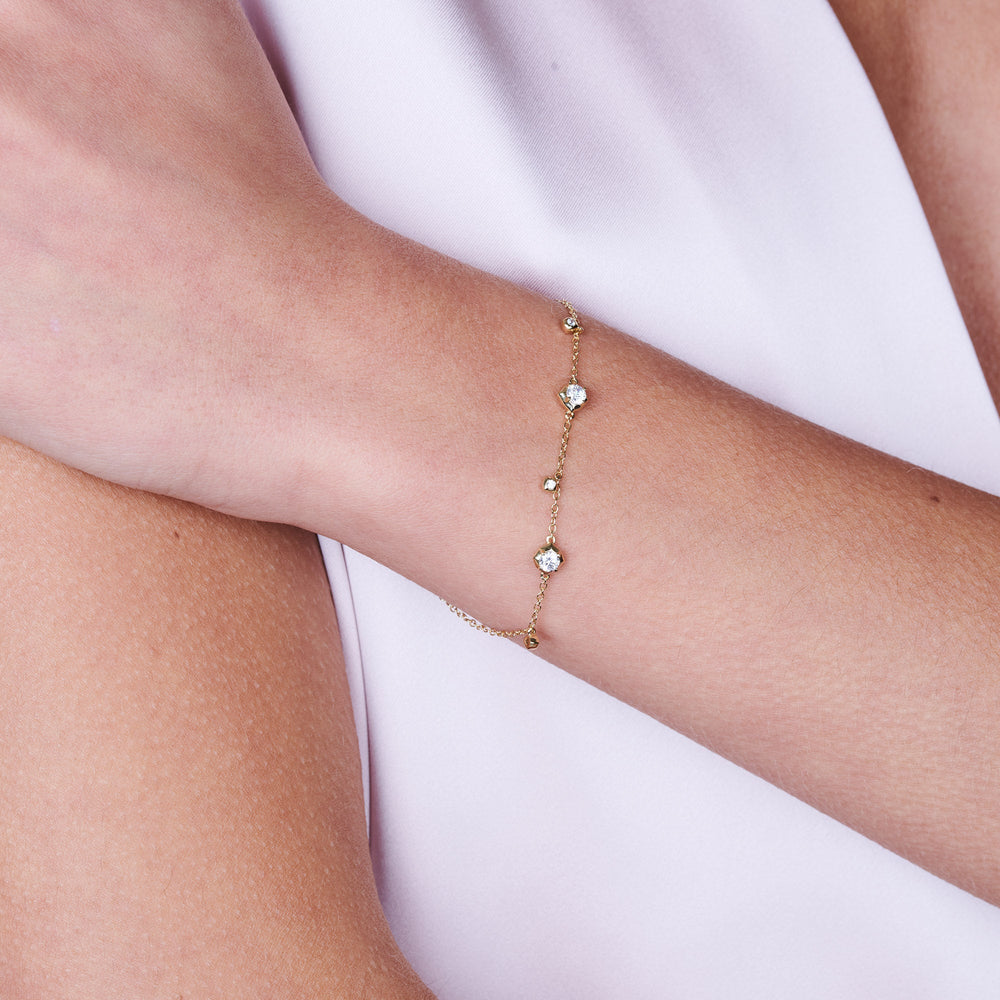 Model Wearing Signature Diamond Charm Bracelet view