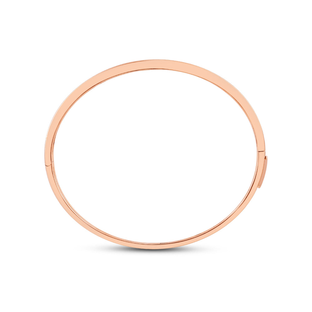 Classic Pave Diamond Bangle with Lab Cut Diamond in 14KT Rose Gold view 4