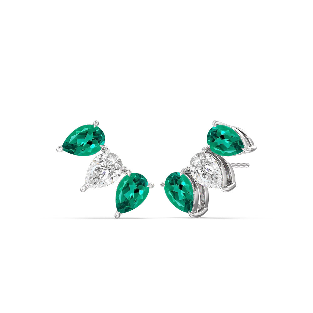 Emerald climber earrings deals