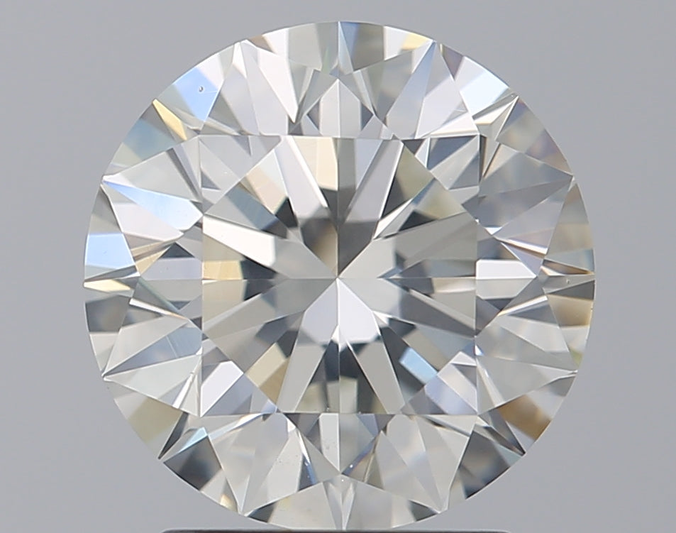 2.4 Carat Round Natural Diamond with  Cut Diamond in 14KT  view 1
