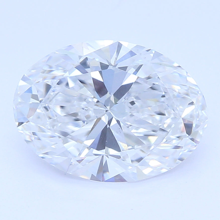 1.55 Carat Oval Lab Diamond with  Cut Diamond in 14KT  view 1