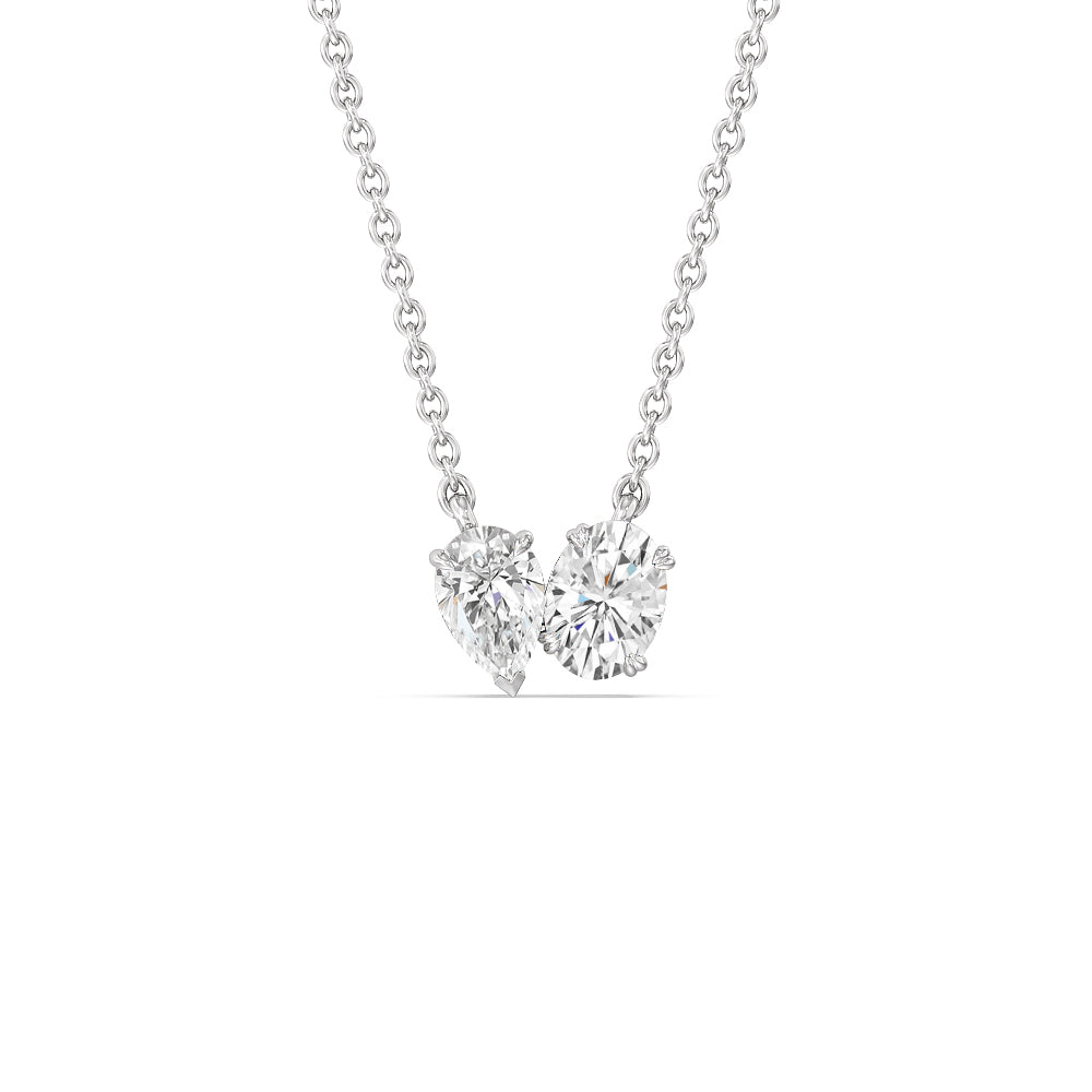Toi et Moi Pear Oval Necklace – With Clarity