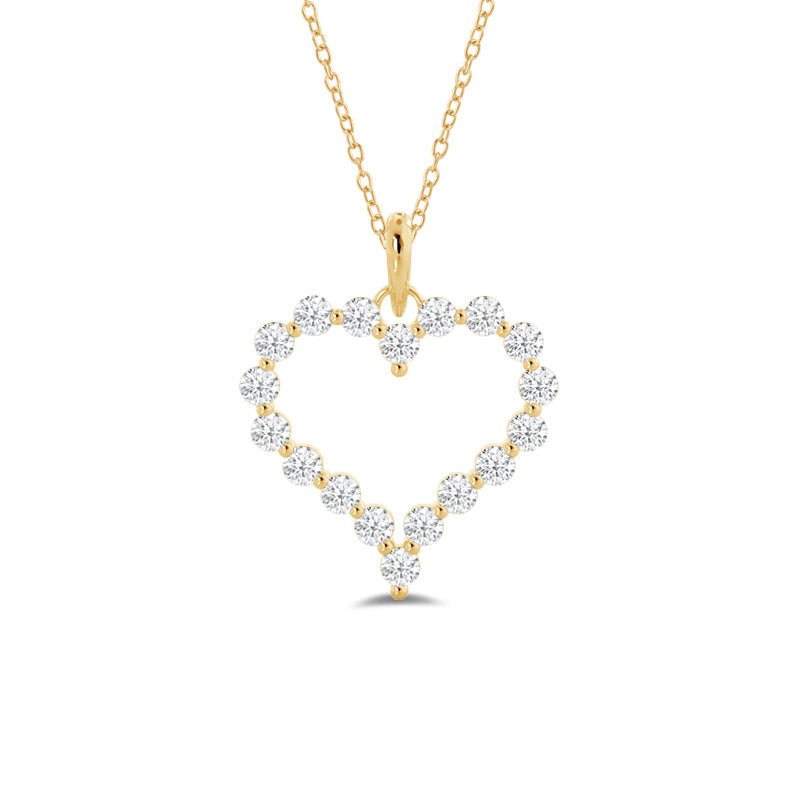 Lab Diamond Heart Pendant with 14KT Yellow Gold / Lab / 1/2 Cut Diamond in 14KT Yellow Gold / Lab / 1/2 view 3