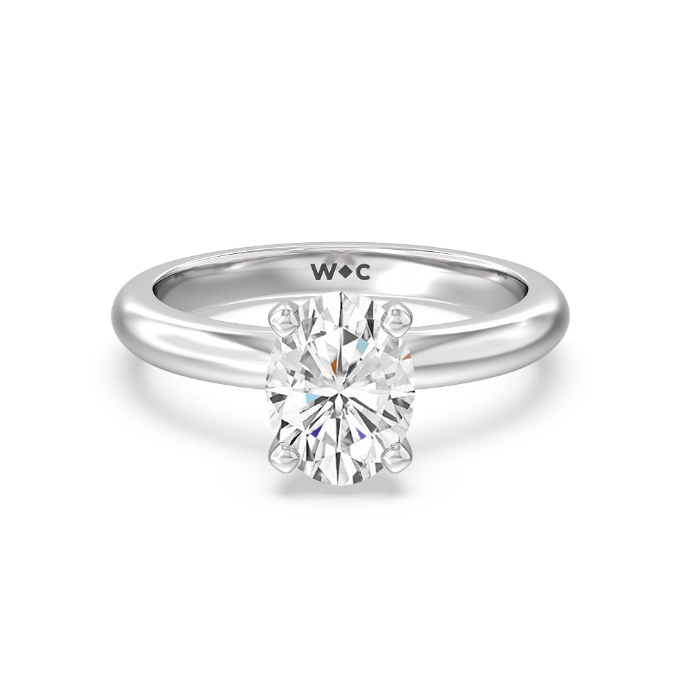 1 1/2 cttw Oval Cut Classic Four Prong Solitaire Diamond Engagement Ri