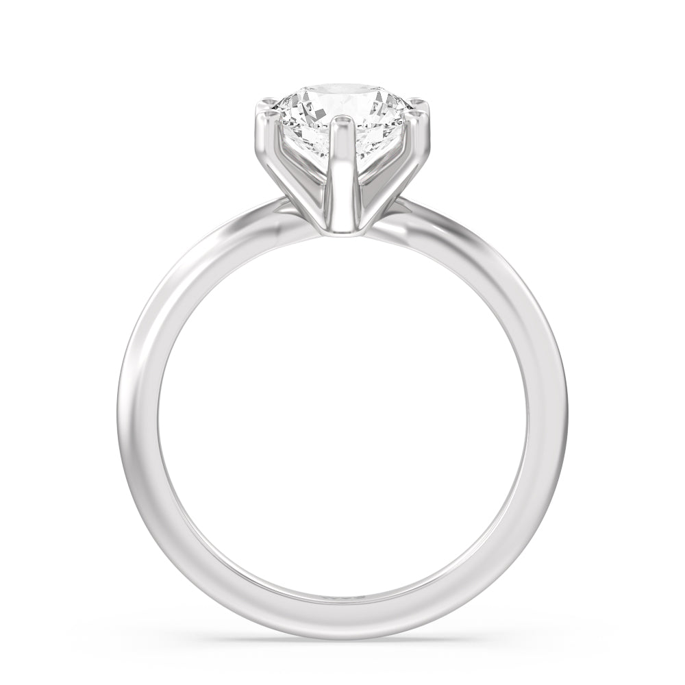 1 1/2 cttw Round Cut Classic Six Prong Solitaire Diamond Engagement Ring with 1 1/2 Cut Diamond in 14KT Round view 3