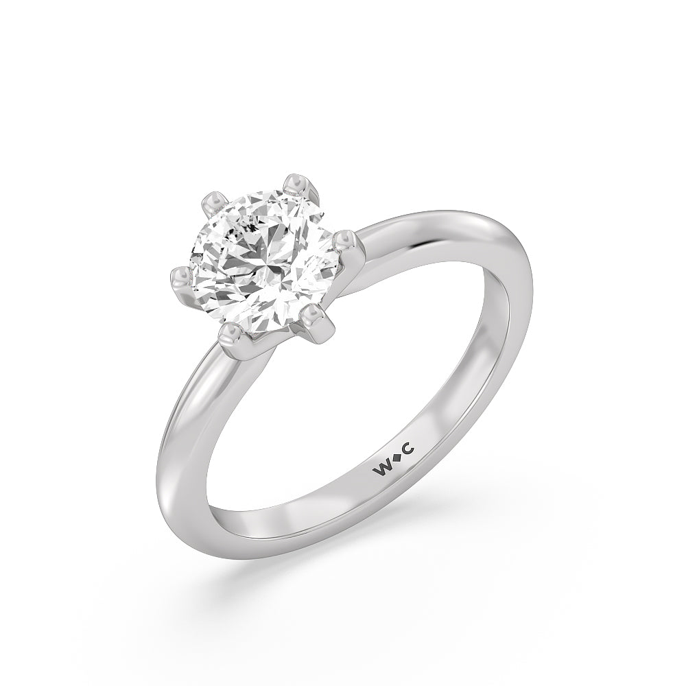 1 1/2 cttw Round Cut Classic Six Prong Solitaire Diamond Engagement Ring with 1 1/2 Cut Diamond in 14KT Round view 4